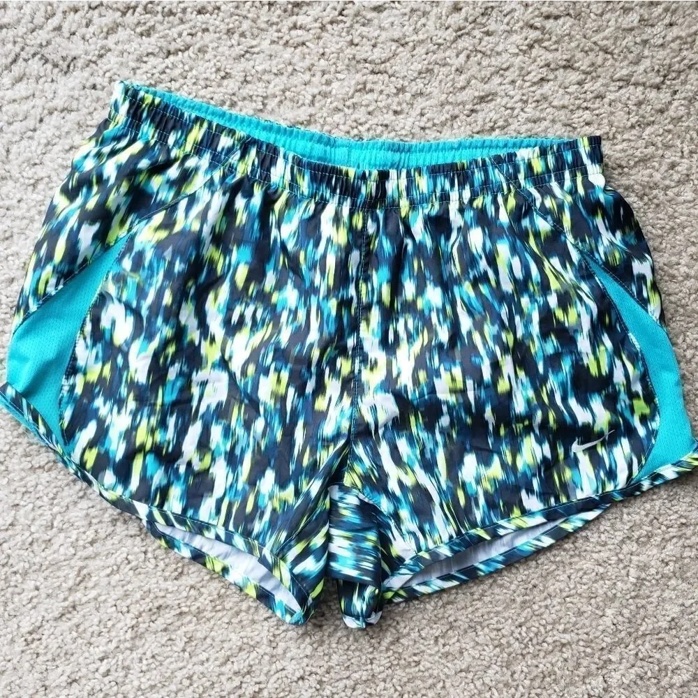 NIKE Tempo Blue Turquoise Running Shorts with Underwear Size Small